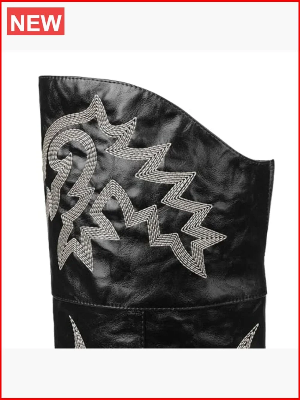 Over the Knee Boots with Chunky Heel Pointed Toe Embroidered Western Boot